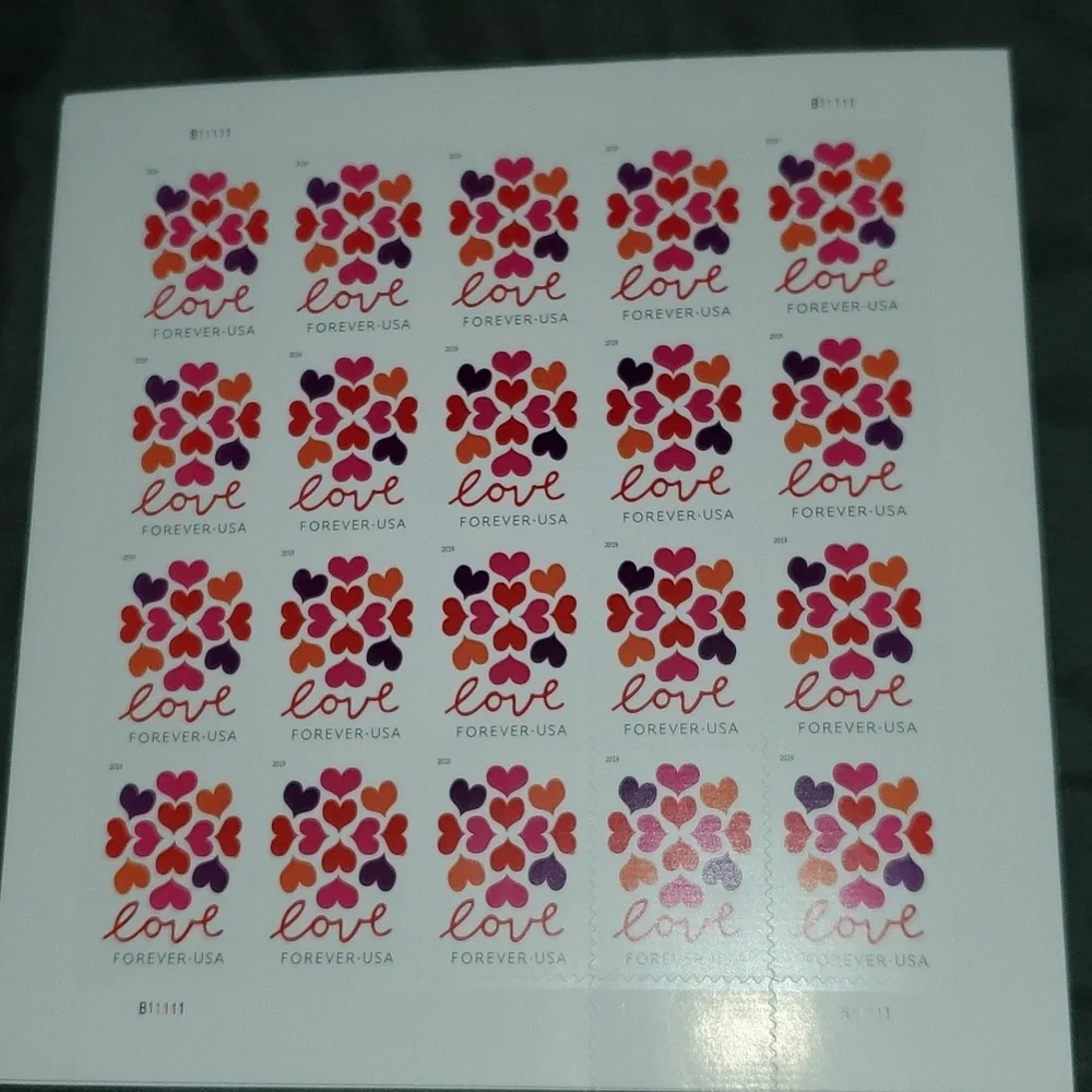 100 Love Hearts‎ Blossom 2019 Forever Stamps USPS Postage Wedding Invitations